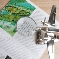 Лупа настольная "Самолёт" 15х23х12,5 см, алюминий