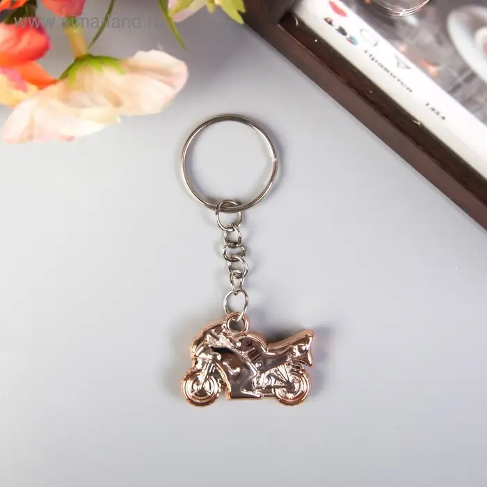 Брелок для ключей на кольце &laquo;Мотоцикл&raquo;, пластик под металл, 3.5&times;2.5 см