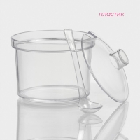 Сахарница с ложкой Доляна, 400 мл, 10,5&times;10,5&times;10 см, цвет прозрачный