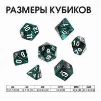 Кости игральные, дайсы "Темный циан" для D&D (Dungeons and Dragons, ДнД), серия: D&D, 7 шт