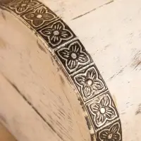 Сундучок "Солнце ацтеков" 19х12х11 см, манговое дерево, белый антик