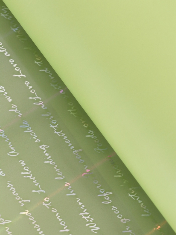 Плёнка для цветов "Письмо" 58см*5м, светло зелёный
