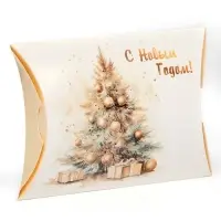 Коробка складная, подарочная новогодняя &laquo;Ёлка в золоте&raquo; 19&times;14&times;4 см