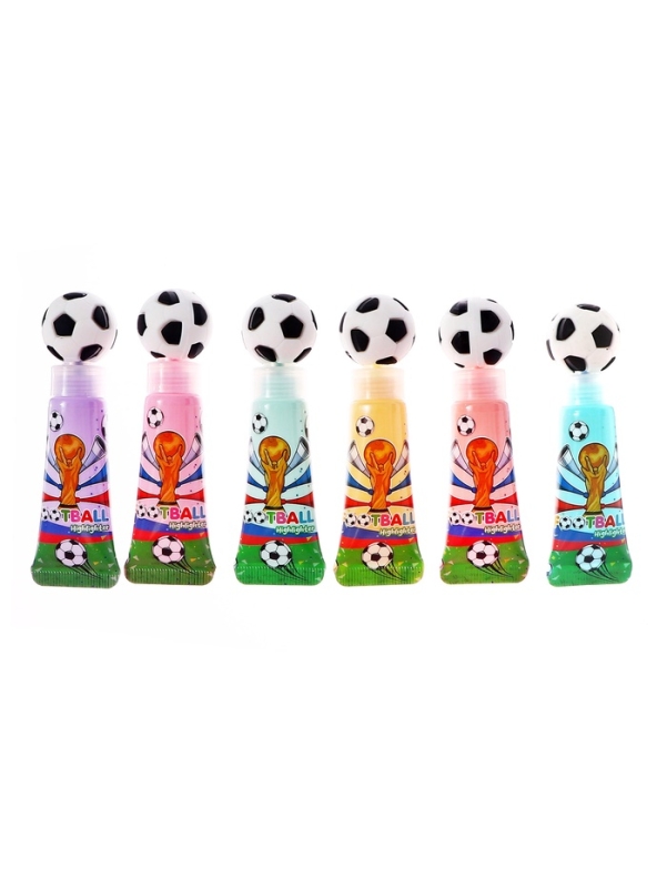 Маркер-текстовыделитель Футбольный мяч МИКС (штрихкод на штуке)