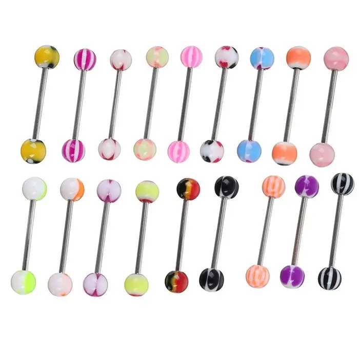 Пирсинг в язык &laquo;Леденцы&raquo; штанга, L=1.9 см, МИКС, фас 10 шт.