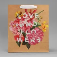 Пакет подарочный крафтовый, упаковка, &laquo;Love and flowers&raquo;, 23 х 27 х 11.5 см