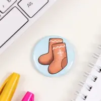 Значок закатной d=35 мм "Валенки" 6,5х6,5 см