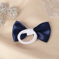 Резинка для волос &laquo;Школьница&raquo;, двойной, горох,6.5 см, сине-белая