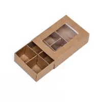 Коробка для 6 конфет, 8.7&times;5.8&times;2.5 см, Тонкие разделители, крафт