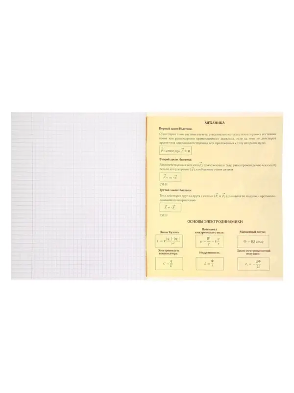 Тетрадь предметная 48 листов в клетку, Calligrata &laquo;Доска. Физика&raquo;, обложка мелованный картон