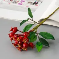 Цветы искусственные "Шиповника пучок" 23 см, красный
