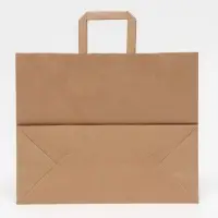 Пакет бумажный крафт 90 г/м&sup2;, плоская ручка, 35 х 15 х 29 см