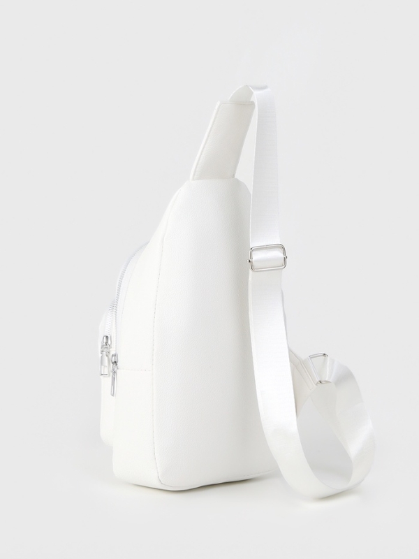 Рюкзак-слинг, 18*5,5*29 см, отд на молнии, 1 н/карман, белый