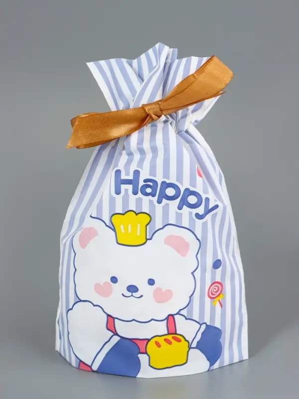 Пакет полиэтиленовый подарочный с лентой, "Счастье", 13 х 23 см