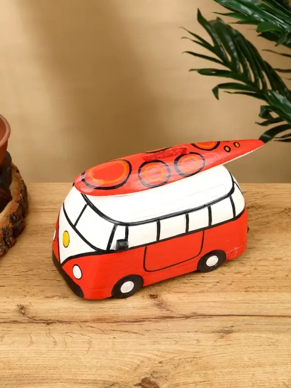 Копилка &laquo;Микроавтобус&raquo;, 24&times;12&times;13.5 см, дерево, красный
