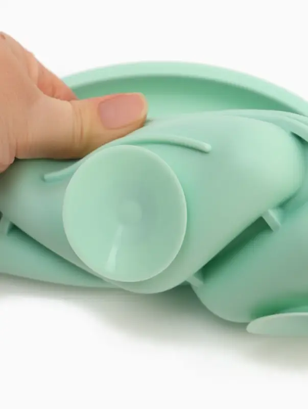 Тарелка детская секционная с ложкой и вилкой, 3 секции, бирюзовый, Mum&Baby