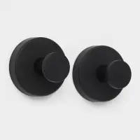 Набор крючков металлических на вакуумной присоске 2 шт, цвет черный