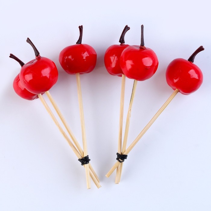 Шпажки &laquo;Яблочки&raquo;, красные, в наборе 6 штук