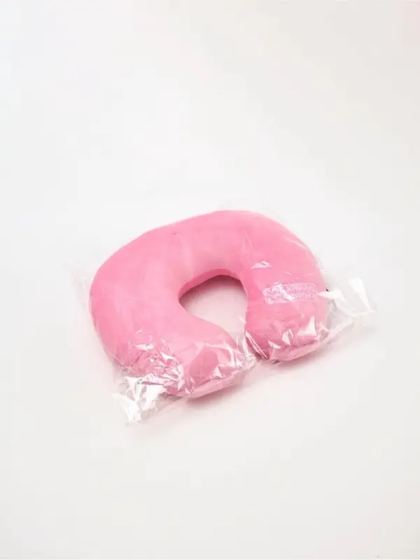 Подушка для путешествий бархатная "Не храплю", розовая, 28 х 30 х 9  см