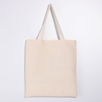 Шопер однотонный, 35 х 0.5 х 40 см, двунитка, без подклада, бежевый