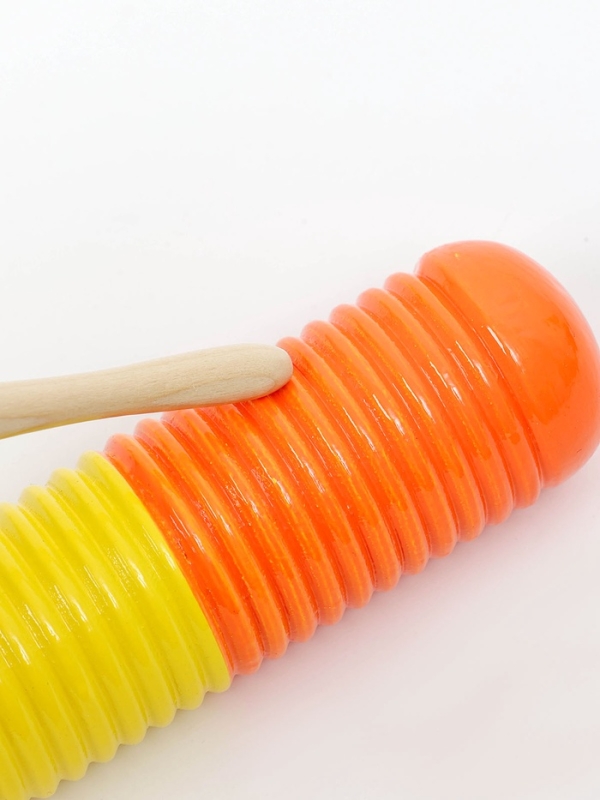 Музыкальный инструмент Гуиро Music Life трещотка, 14 х 4,5 см, желтый с красным