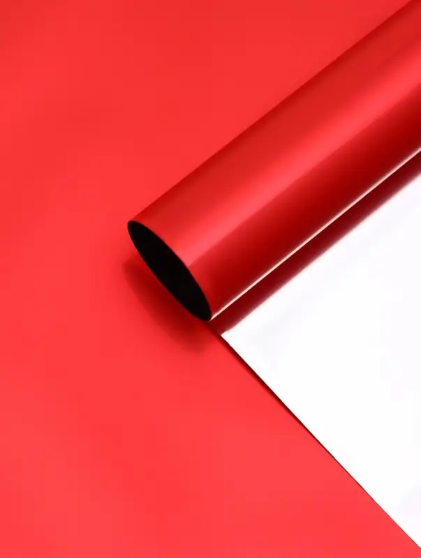 Пленка для цветов, &laquo;Серебряная сторона&raquo;, красный, 57&times;57&plusmn;1 см