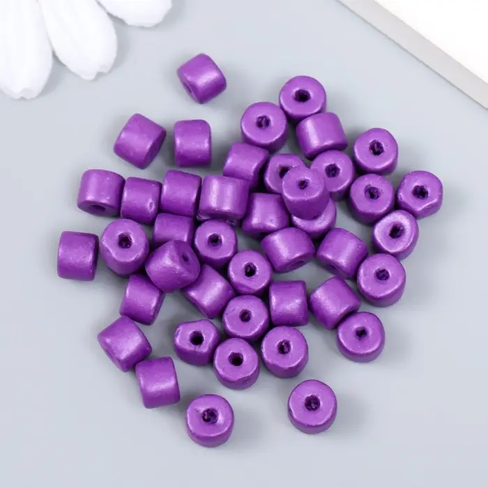 Бусины для творчества пластик цилиндр "Фиолет" набор 20 гр 0,6х0,6х0,5 см