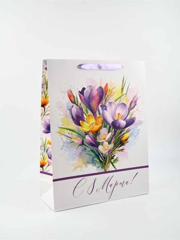 Пакет подарочный ламинированный &laquo;8 марта&raquo;, L 40 х 31 х 11.5 см