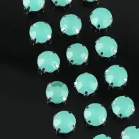 Стразы пришивные &laquo;Шатон&raquo;, круглые, в цапах, d=10 мм, 20 шт., зелёные