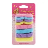 Резинка для волос &laquo;Махрушка ассорти&raquo;, набор 12 шт., нежность, МИКС