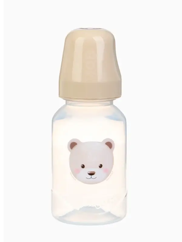 Новогодняя бутылочка для кормления &laquo;Bear&raquo; 150 мл, цилиндр, бежевый Mum&Baby