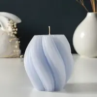 Свеча-цилиндр 9х8 см, 220 гр, с нарезкой, лаванда