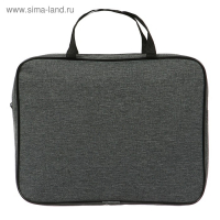 Папка с ручками А4, 350 х 270 х 60 мм, текстильная, Офис Премиум ПДМ-111 "Графит"