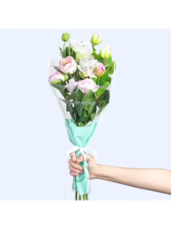 Пакет для цветов &laquo;Every day is a new beginning&raquo;, мятный, 30 х 10 х 45 см