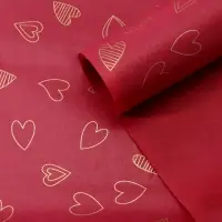 Бумага упаковочная тишью, &laquo;Сердечки&raquo;, 50 см &times; 70 см 17 грамм, винная