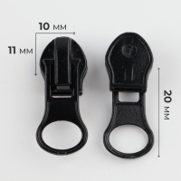 Бегунок автоматический для молнии &laquo;Спираль&raquo;, №7, 10 шт, цвет чёрный