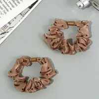 Резинка для волос "Летиция" (набор 2 шт) 7 см, коричневый