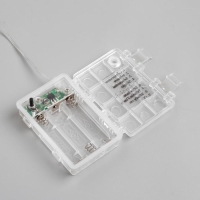 Гирлянда &laquo;Нить&raquo; 5 м роса, IP65, серебристая нить, 50 LED, 8 режимов, батарейки AAх3 (нет в комплекте), свечение белое