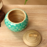 Банка для сыпучих продуктов 13х13х11 см, бамбук