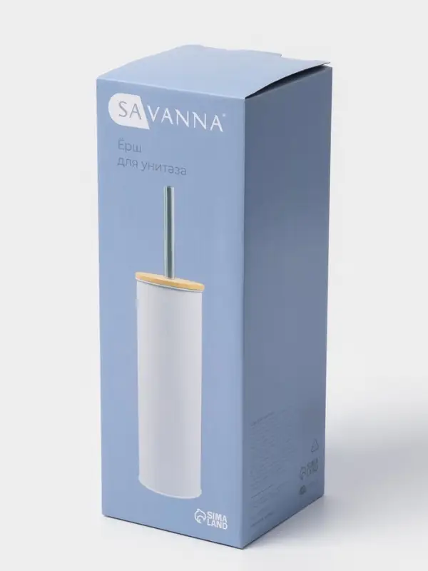 Ёршик для унитаза SAVANNA BAMBOO, 9.5&times;38 см, белый