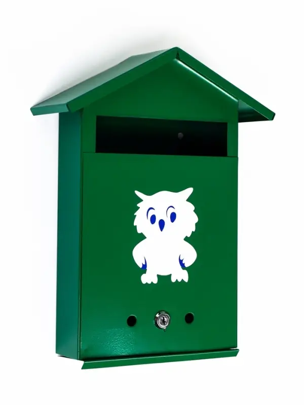 Ящик почтовый с замком, вертикальный "Филин", зеленый