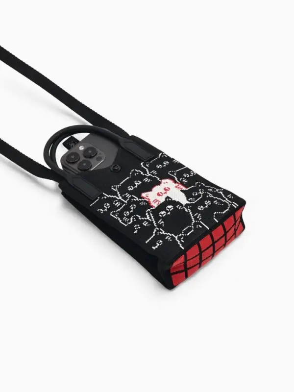 Сумка подр Коты, 12*4*17, отд на кнопке, дл ремень, черный