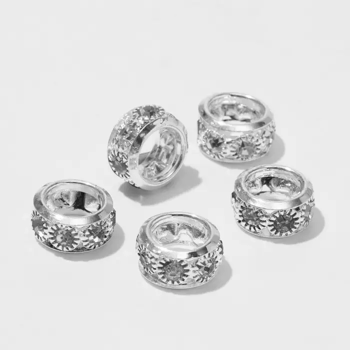 Разделители для бусин &laquo;Солнце&raquo;, цвет белый в серебре