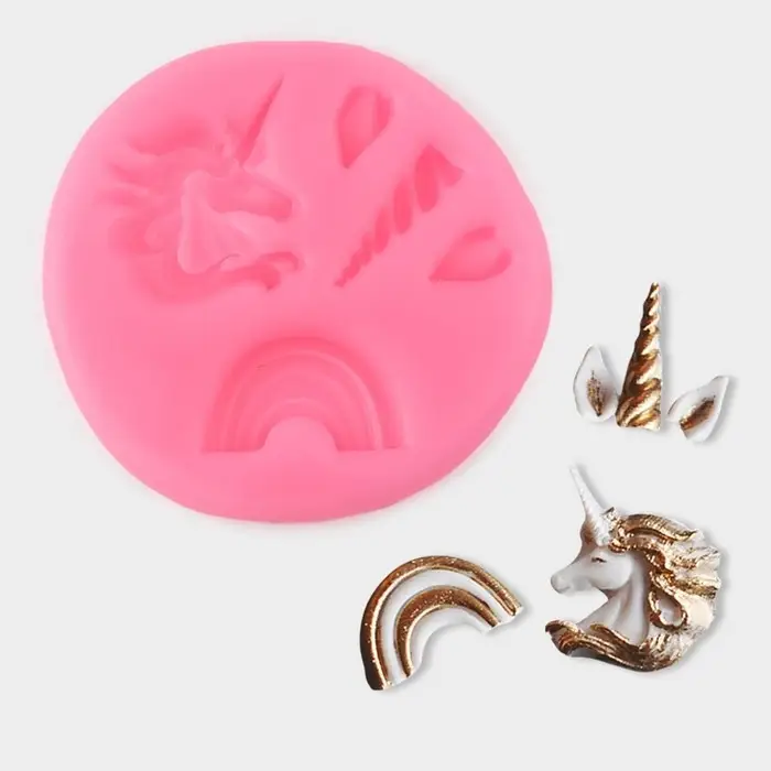 Молд &laquo;Радужный единорог&raquo;, силикон, 6.3&times;0.5 см, МИКС