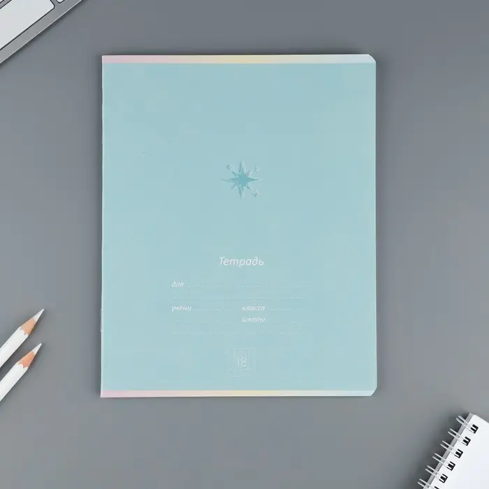 Тетрадь в клетку 18 листов А5, на скрепке &laquo;Школа&raquo;, обложка мелованный картон, 5 видов МИКС