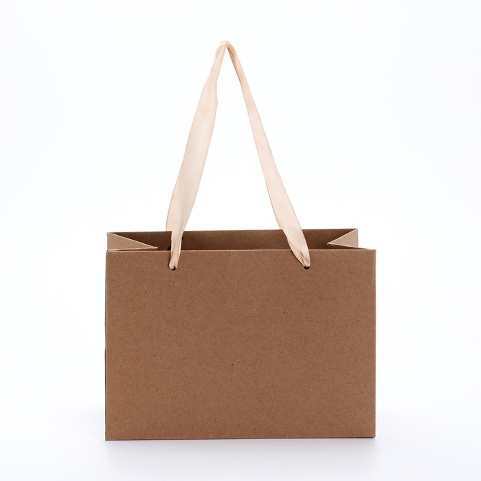 Пакет подарочный с широким дном  20 &times; 14 &times; 13,2 см, крафт