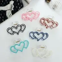 Краб для волос "Лилу" сердца, 9 см, микс