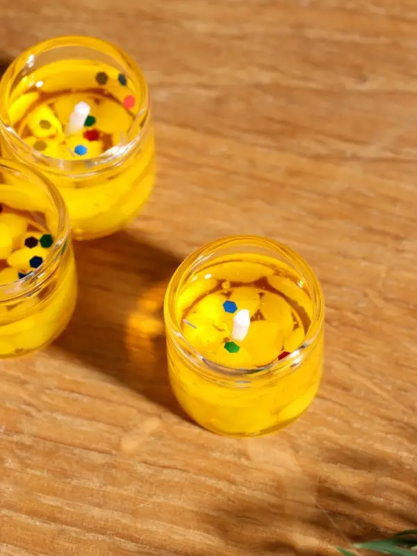 Набор гелевых свечей &laquo;Золотой конь. На удачу&raquo;, 3 шт, золотые, 2,5 х2,5 х 2,5 см