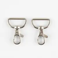 Карабины металл 9,1гр 4,3*3,1см/25*3мм (наб 2шт цена за наб) серебряный TR