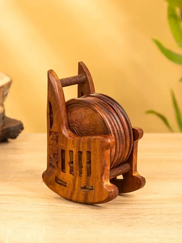 Подставка под горячее "Кресло" (набор 6 шт), 14х10х6,5 см, дерево шишам